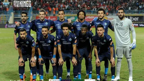 Los titulares de Pyramid FC antes de uno de su últimos partidos. (Pyramids FC)