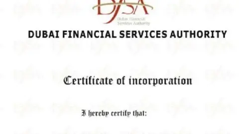 Captura de pantalla del logo de la empresa estafadora,