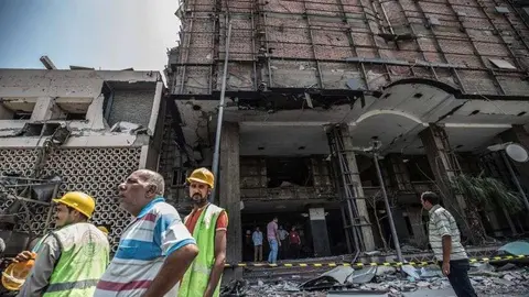 En la imagen de AFP, el lugar donde se produjo el atentado.