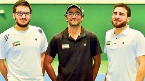 Los tenistas emiratíes de la Copa Davis. (Gulf News)