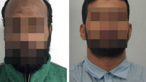 La policía de Dubai difundió esta imagen de los detenidos.