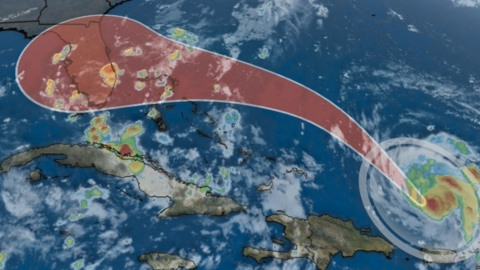 Trayectoria prevista del huracán Doria.