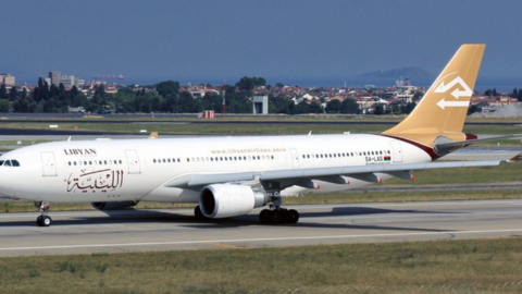Un avión de la aerolínea nacional libia.