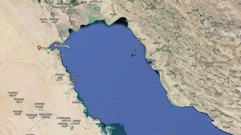 Situación de Kuwait en el Golfo Arábigo. (Google Maps)