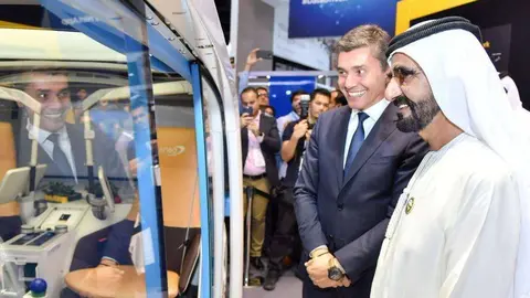 Sheikh Mohammed bin Rashid Al Maktoum, durante su visita a Gitex. (@HHShkMonhd, Twitter)