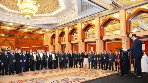 El embajador Jorge Daccarett, durante su intervención, (Manaf K. Abbas / EL CORREO)
