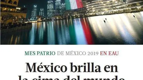 Detalle de la portada del suplemento especial 'Mes Patrio de México 2019 en EAU'.