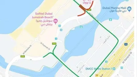 La RTA difundió en Twitter esta imagen del corte de calles.