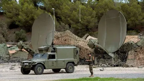 En la imagen, un vehículo español en el Líbano.