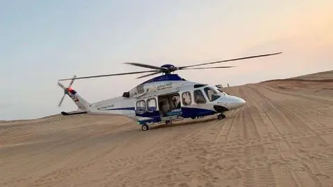 Evacuación de los heridos en helicóptero.