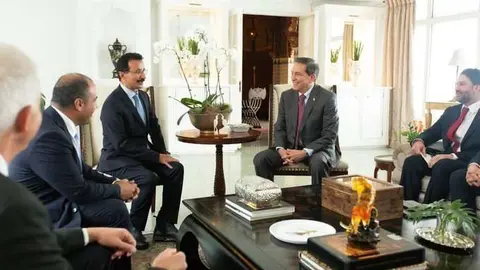 Encuentro entre el CEO de Dubai Ports World Sultan Ahmed bin Sulayem y el presidente Laurentino Cortizo