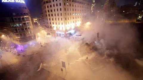 Beirut durante las manifestaciones de este viernes.