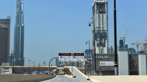 La RTA difundió esta imagen de los nuevos puentes en los accesos de Dubai Mall.