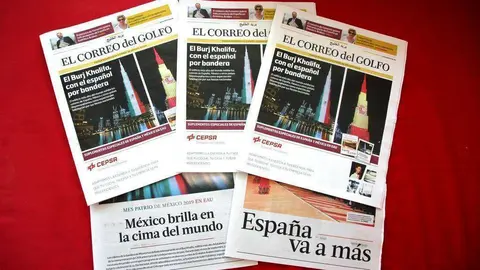 Portadas del último impreso de EL CORREO DEL GOLFO, que incluye suplementos especiales de España y México. (EL CORREO)