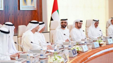 El gobernante de Dubai en la reunión del Gabinete de este martes.