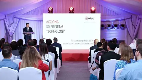 Jesús Sancho, director gerente de ACCIONA Oriente Medio, durante su intervención. (Cedida)