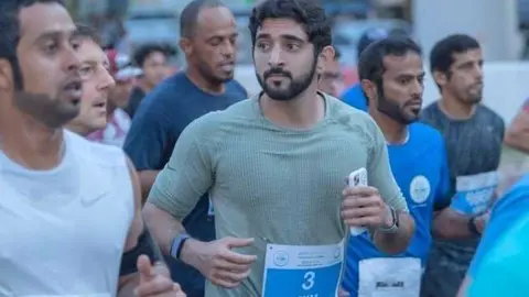 El jeque Hamdan durante la carrera.