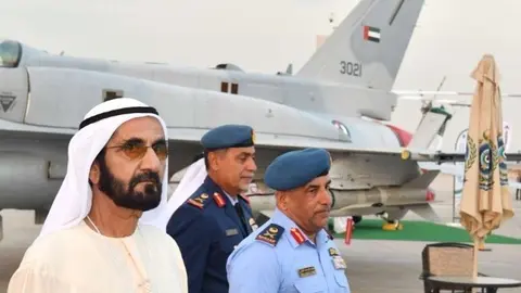 El jeque Mohammed bin Rashid Al Maktoum, en Dubai Airshow 2019. (WAM)
