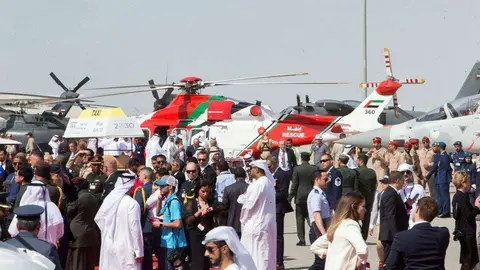 En la imagen de The National, un momento del Duabi Airshow 2019.