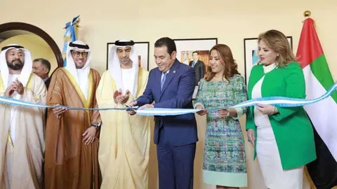 Presidente Jimmy Morales, inaugurando la Embajada de Guatemala en EAU