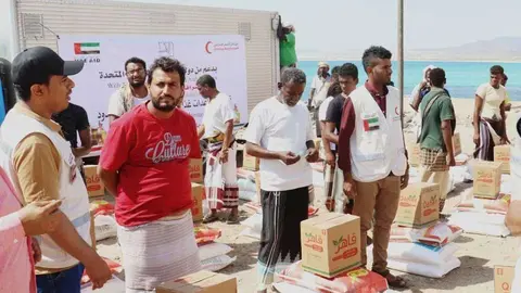 Ayudas humanitarias en Yemen. (WAM)