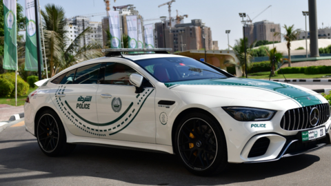 Superdeportivo de lujo de la Policía de Dubai. (Twitter)