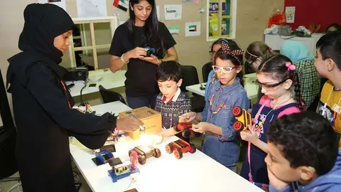 Niños durante taller. (Cedida)