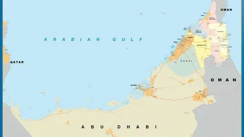 Detalle de un mapa de Emiratos Árabes Unidos de Netmaps. (Cedida)