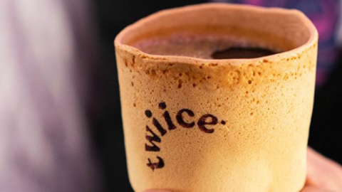 Una imagen de Instagram de las tazas comestibles.