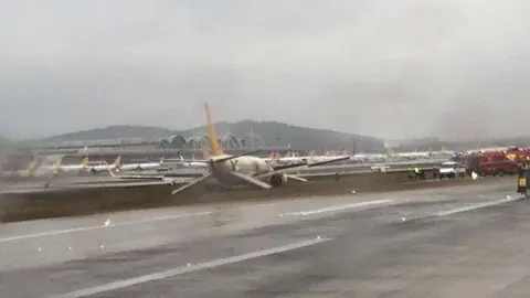 Una imagen de Twitter del avión de Pegasus implicado en el incidente.