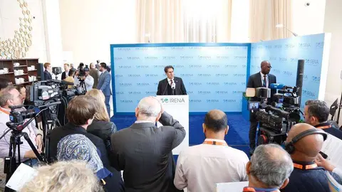 Francesco La Camera, durante una comparecencia en Abu Dhabi. (Cedida)