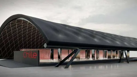 Una maqueta del pabellón chile.