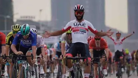 El ciclista colombiano del UAE Team Emirates Fernando Gaviria.
