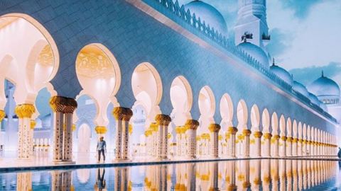 La Gran Mezquita Jeque Zayed en Abu Dhabi.