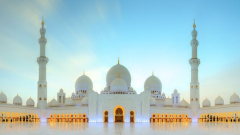 La Gran Mezquita Jeque Zayed en Abu Dhabi.