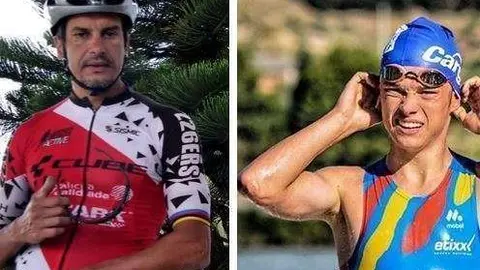 Los atletas españoles Iván Raña (izquierda) y Romaric Forques. 