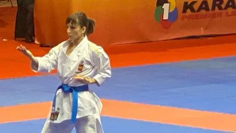 La española Sandra Sánchez en Dubai. (Twitter)