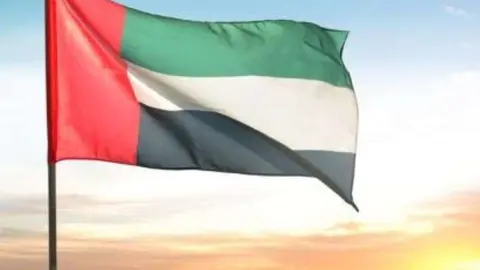 Bandera de Emiratos Árabes Unidos.