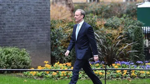 El Secretario de Relaciones Exteriores del Reino Unido, Dominic Raab. (Sky News)