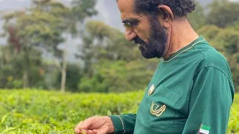 El gobernante de Dubai pasea por el resort en Ruanda. (Instagram)