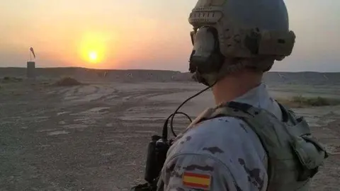 Un militar español en Irak.