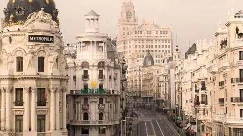 Una imagen de la Gran Vía en el centro de Madrid.