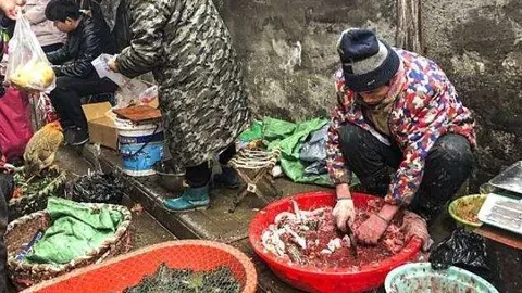 Una imagen del mercado de Wuhan. (Internet)