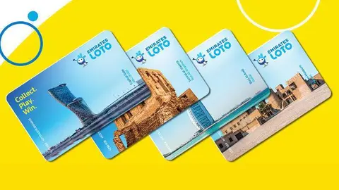 Boletos de la lotería de Emiratos Árabes Unidos.
