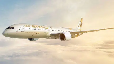 Un avión de la aerolínea Etihad Airways de Abu Dhabi. (WAM)