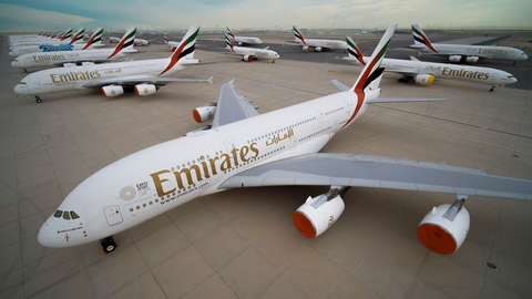 Aviones de Emirates en el Aeropuerto Al Maktoum de Dubai. (WAM)
