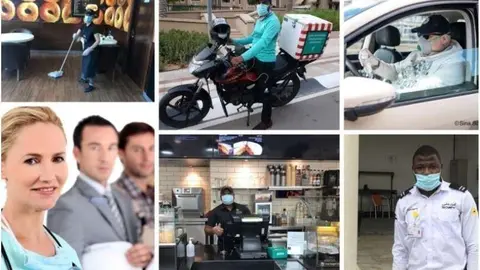 Captura de la imagen publicada en Twitter por las Embajadas europeas como homenaje a los trabajadores en EAU.