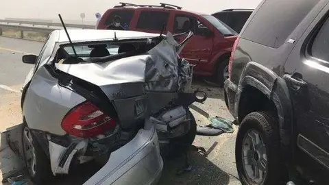La Policía de Dubai difundió imágenes del accidente de tráfico.