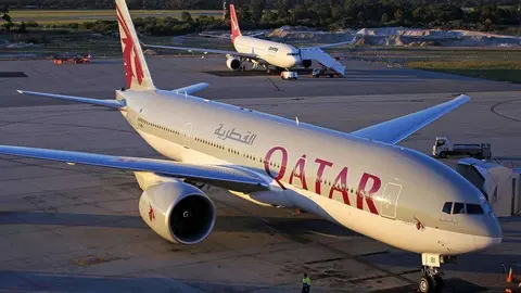 Un B777 de Qatar Airways.