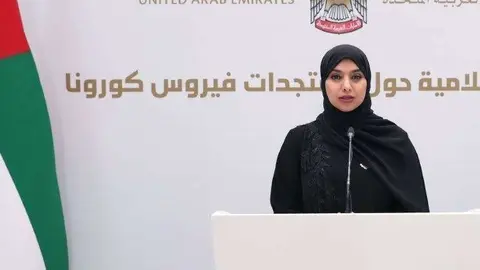 La doctora Amna Al Dahak Al Shamsi, portavoz oficial del Gobierno de EAU. (WAM)